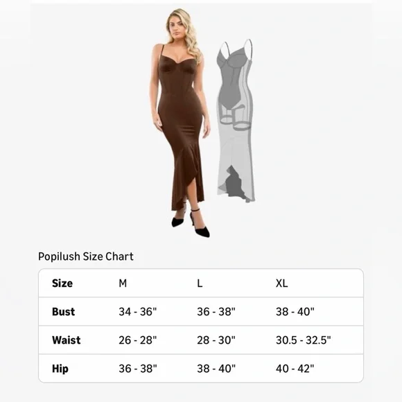 Brown Corset Evening Gown with Built-In Shapewear and Bra (Wedding Guest, Prom) - Picture 5 of 10